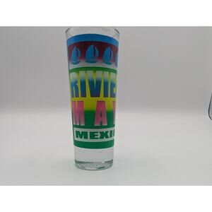 Vintage Riviera Maya Mexico Tourist Souvenir Tall Shot Glass